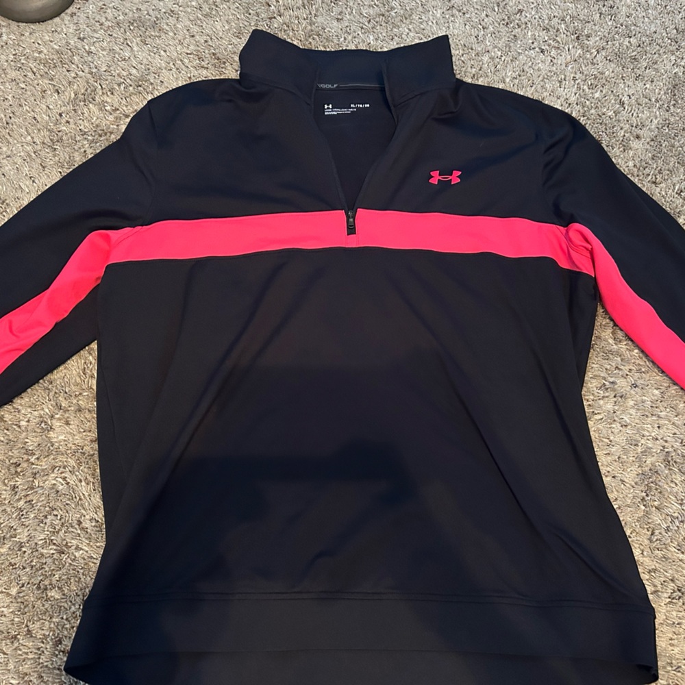 Under Armour Black and Pink Pullover